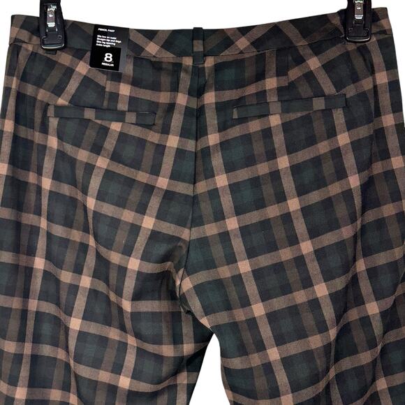 The Limited SZ 8 Ankle Pencil Dress Pants Plaid Pockets Low Waist Career Multi - Picture 5 of 9